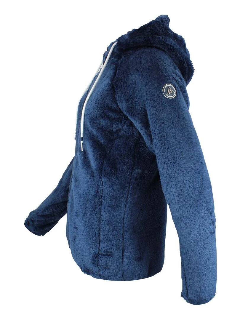 Blouson polaire à capuche femme ALANZO   Bleu marine