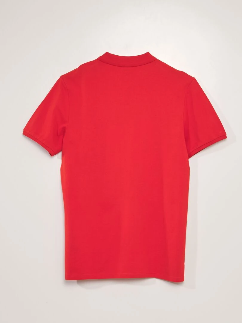 Polo en piqué de coton Rouge