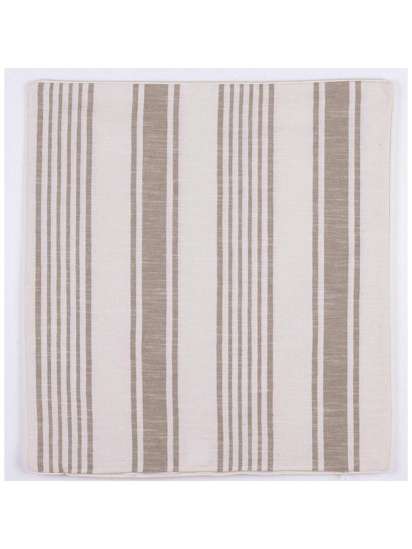 Housse de coussin Effet rayures d'antan Ecru