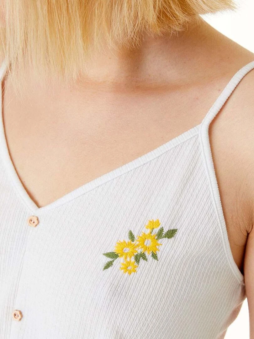 Top short FINESSE   Brigitte Bardot   Blanc Jaune