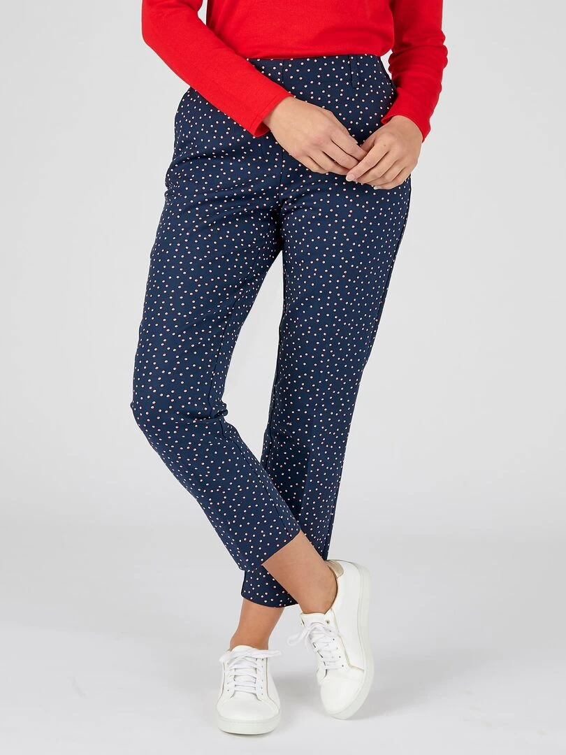 Pantalon 7/8ème satin de coton   Damart   Bleu marine
