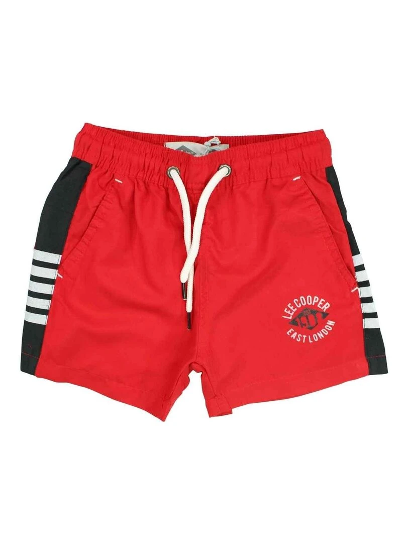 Lee Cooper Short De Bain garçon imprimé logo Rouge