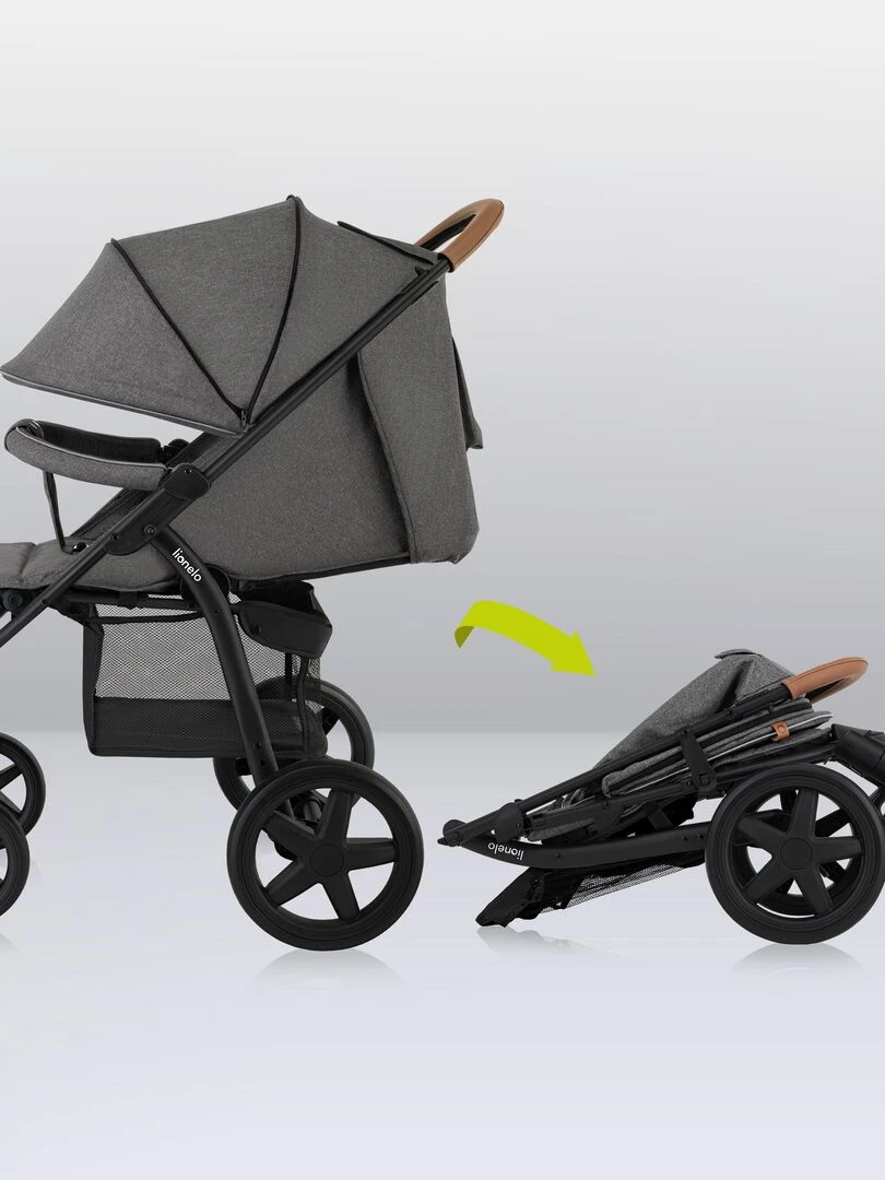 LIONELO Annet Plus   Poussette canne universelle   Jusqu'à 22 kg   Gris foncé   Gris foncé