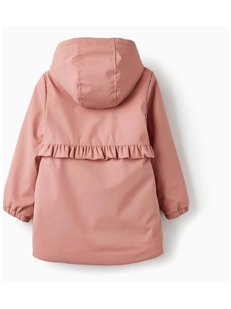 Parka en caoutchouc avec capuche et volants pour fille FIELD DAYS Rose clair