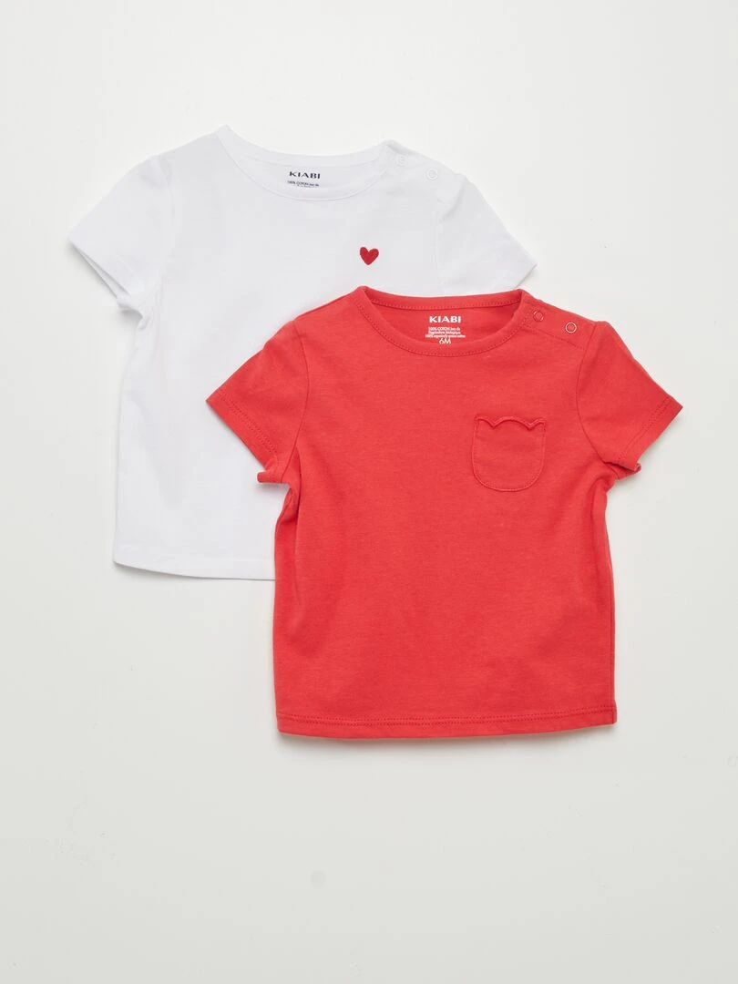 Lot de 2 t shirts simples Rouge