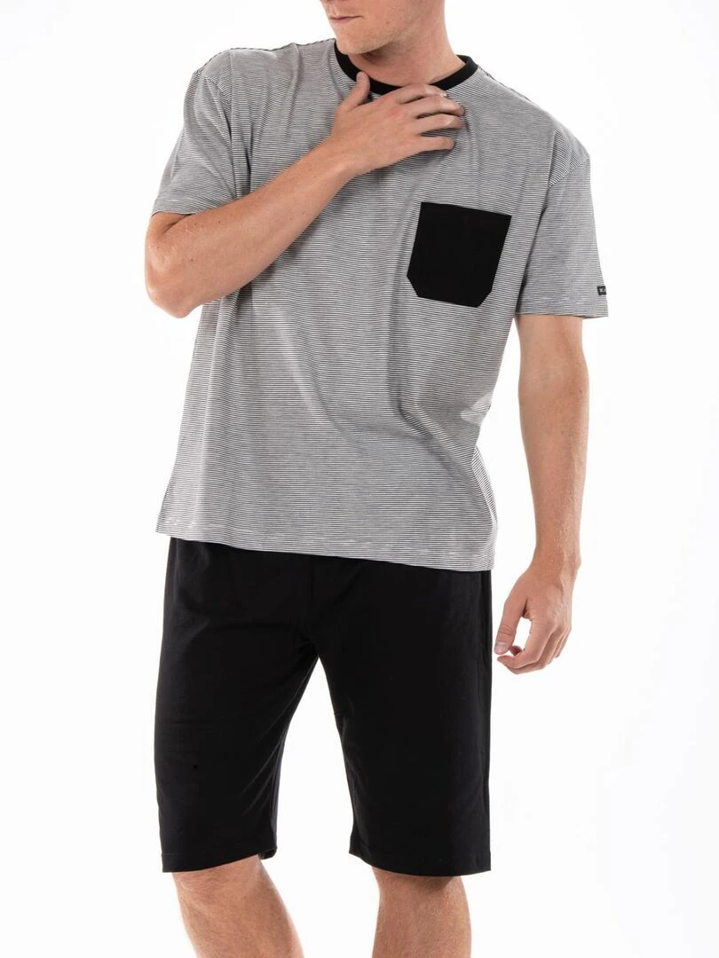 Pyjashort à fines rayures PYJA4 'Rica Lewis'   Noir