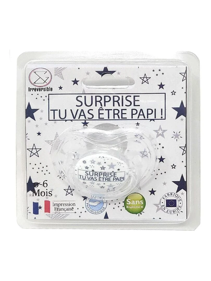 Sucette " Surprise tu vas être papi ! "   Bleu