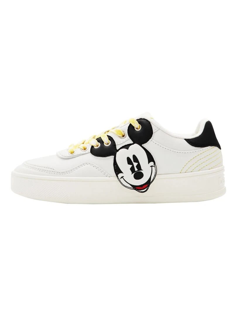 Basket Basse à Lacets Desigual Fancy Mickey Blanc