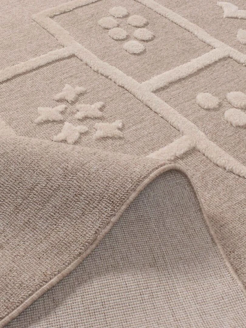 Tapis enfant MARELLE en polyester doux et soyeux OEKO TEX®   Beige