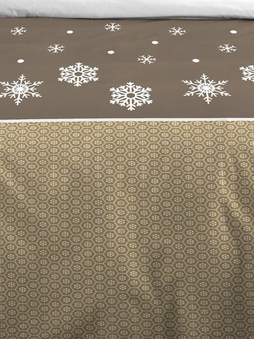 Housse de couette 240x220 Estrella taupe + 2 taies coton 57 fils   Beige