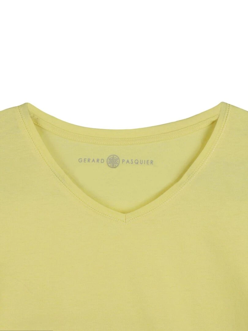 T shirt col v MADDY   Gérard Pasquier   Jaune
