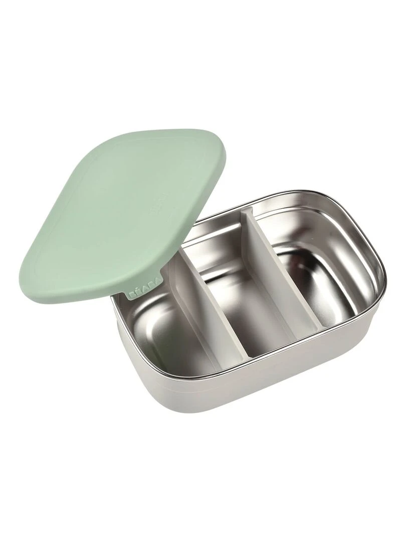 Boîte repas en inox gris velours/vert sauge Vert d'eau