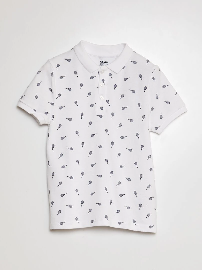 Polo à motif Blanc