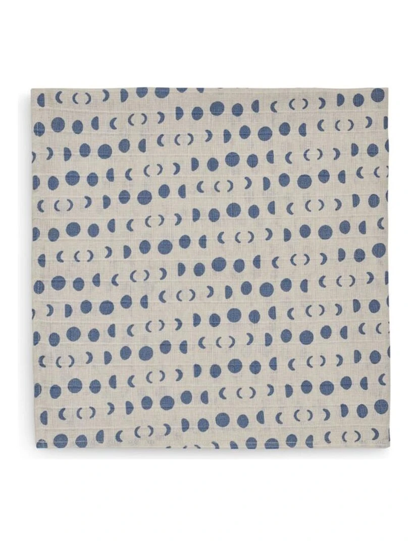 Lange gaze Coton Small 70x70cm Moonlight (3 pcs)    Jo   Bleu