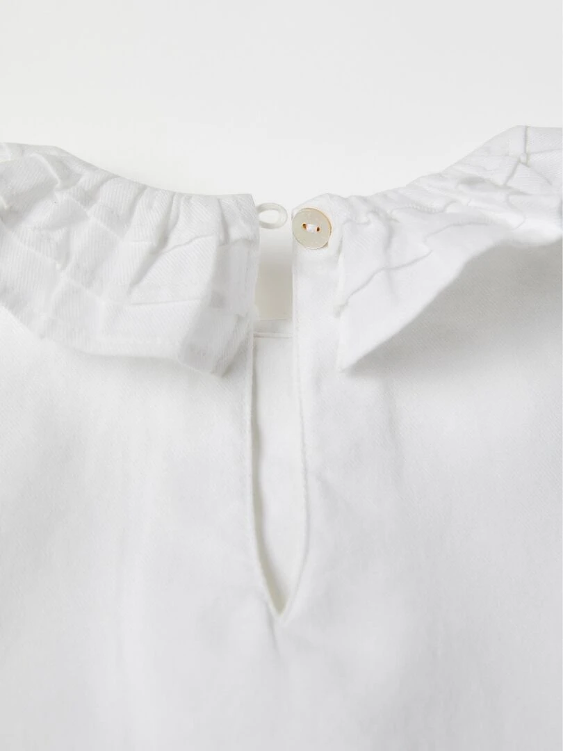 Chemisier en Coton Bébé Fille manches longues ALPINE LUXURY   Blanc