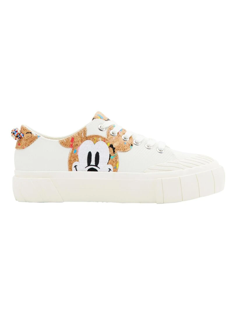 Basket à Lacets Desigual Street Mickey Cork Blanc