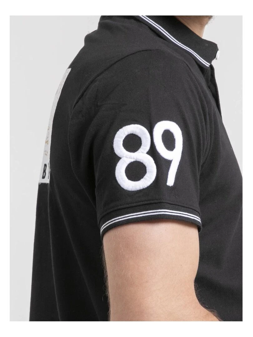 Polo manches courtes pur coton PAHDU   Noir