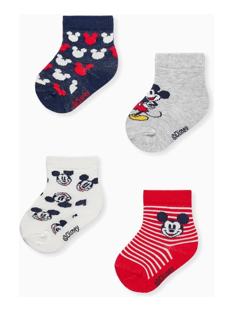Pack 4 Paires de Chaussettes pour Bébé Garçon 'Mickey' MICKEY Multicolore