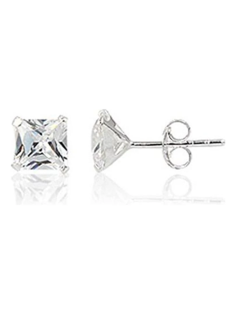 boucles d'oreilles zirconium transparent Bijoucolor Argent