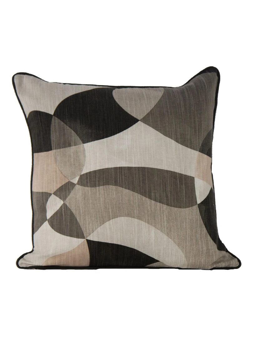 Coussin aux motifs abstraits Beige