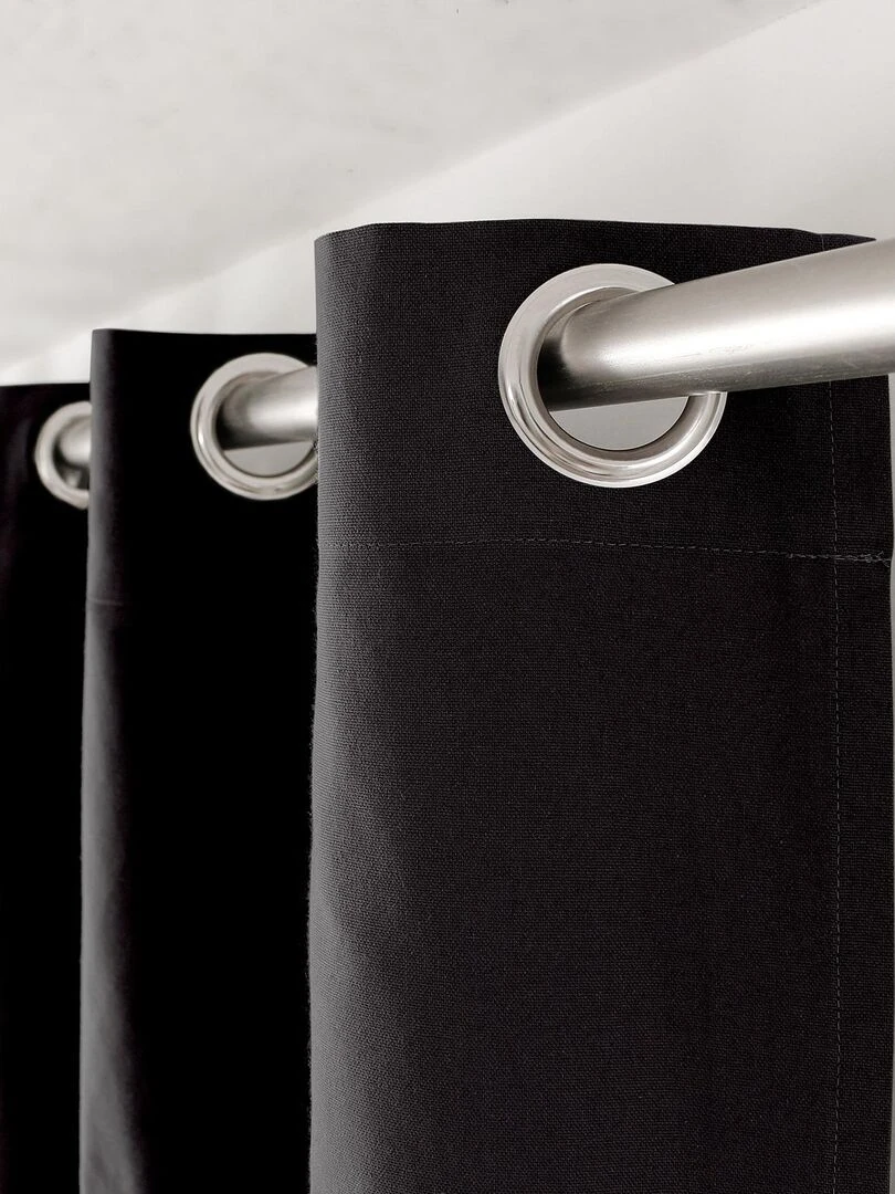 Rideau tamisant uni à œillets   Noir