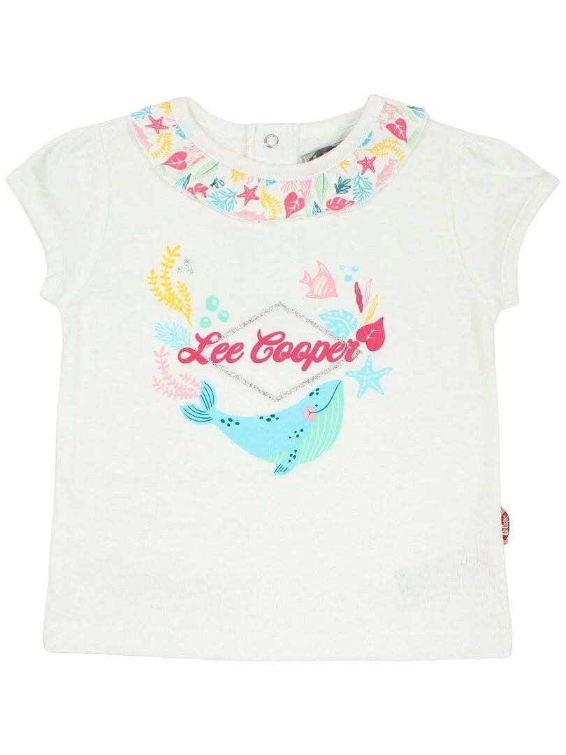 Lee Cooper Ensemble T shirt short bébé fille Imprimé Lee Cooper Blanc
