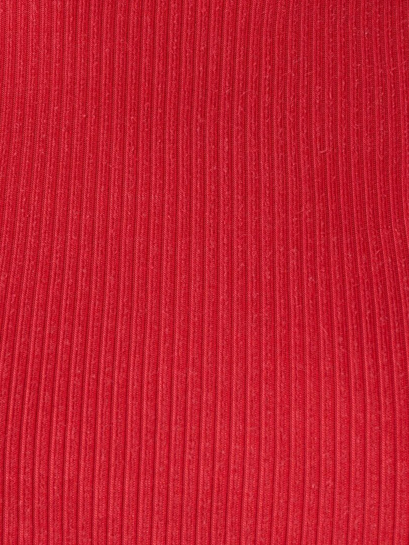 Sous pull col montant maille côtelée Thermolactyl et soie   Damart   Rouge