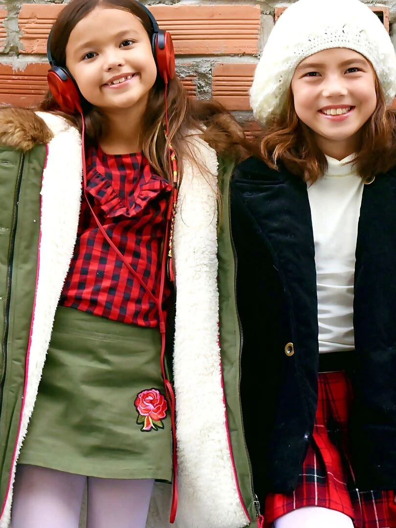 Jupe Courte Vert Kaki Fille  MINI SKA   'LA FAUTE A VOLTAIRE'   Kaki