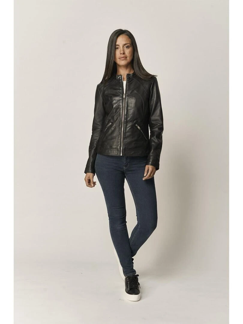 Lee Cooper Veste manches longues cuir regular fit BRIANNE Noir