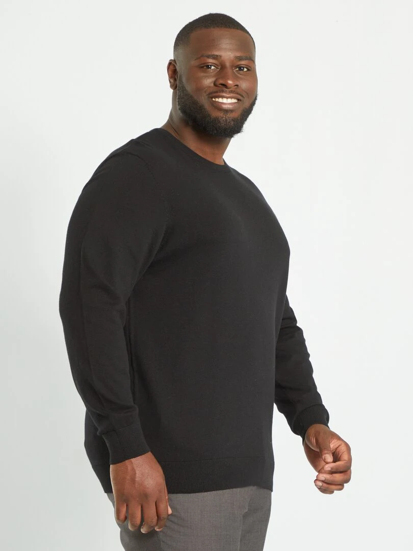 Pull en maille jersey fine jauge   noir