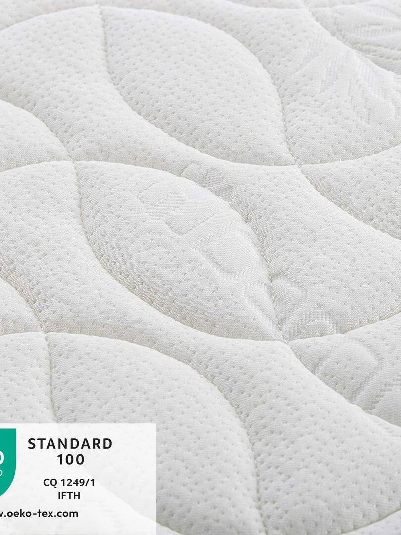 Matelas Enfant/Bébé Bamboo   70x140x14 cm   Ultra Doux   Sans Traitement Chimique   Déhoussable   Blanc
