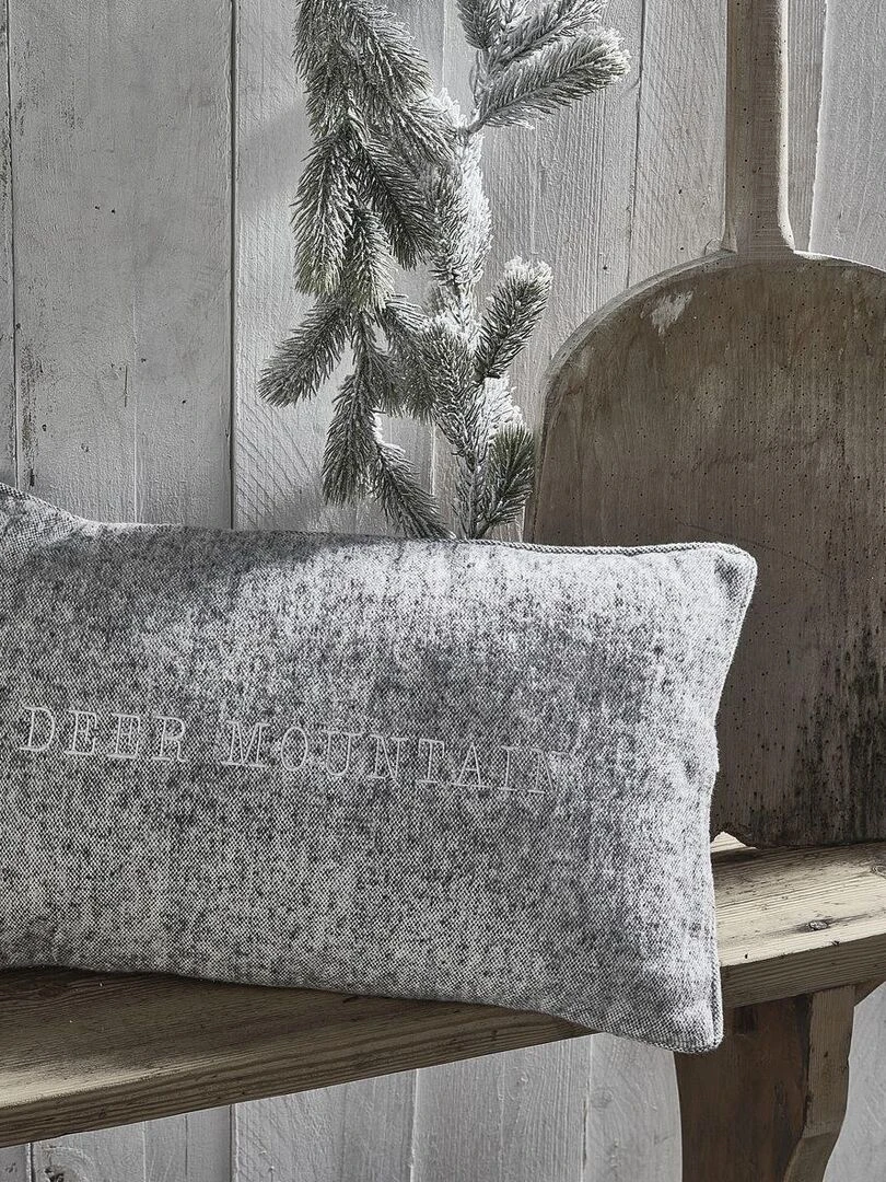 Coussin déhoussable réversible 'MOUNTAIN' 'TODAY' Gris