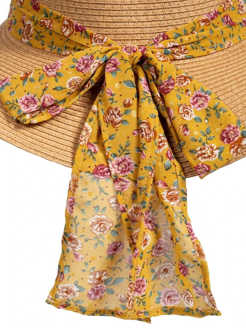 Isotoner Chapeau Femme Capeline Foulard   Jaune