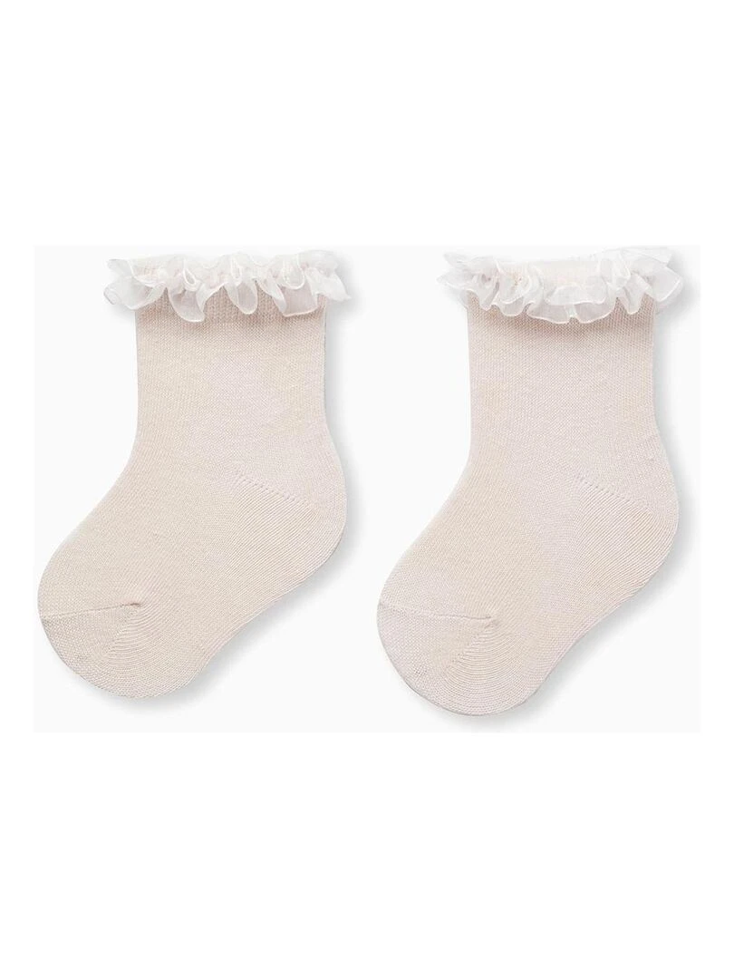 Chaussettes à Volants pour Bébé Fille CÉRÉMONIE Rose clair