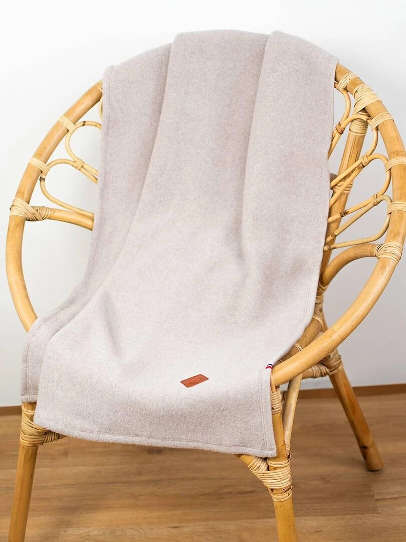 Couverture polaire 100% coton ultra doux   Beige