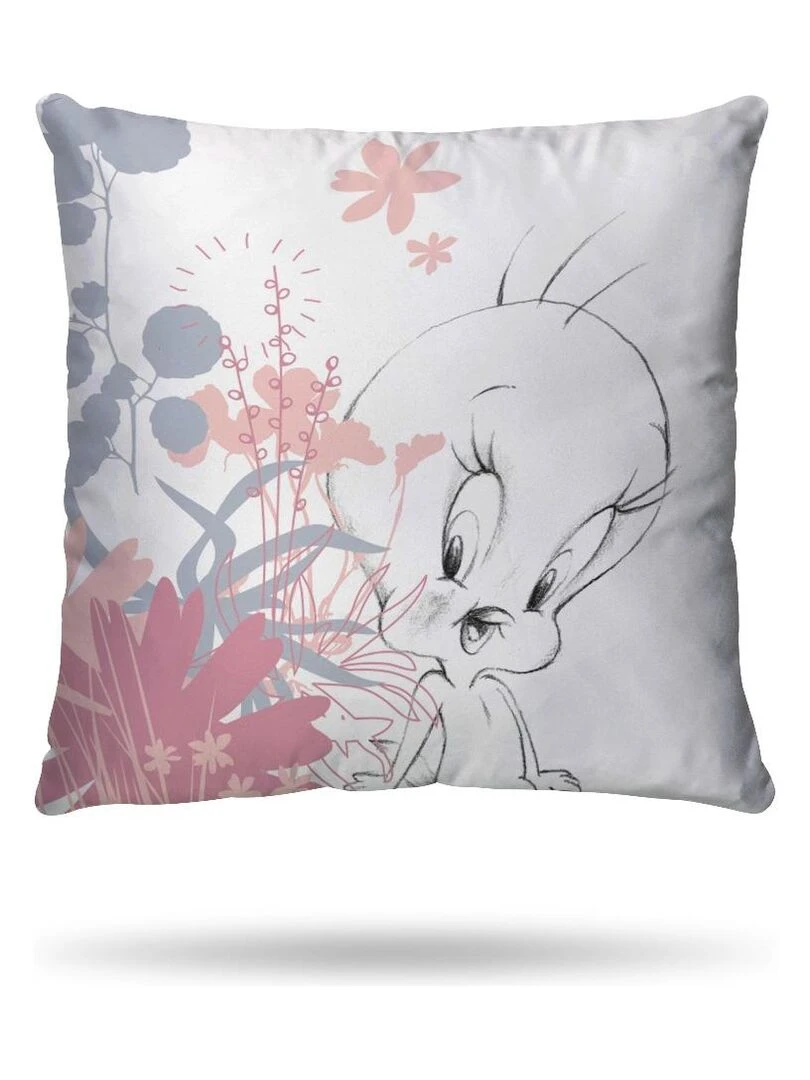 Housse de couette Titi Looney Tunes 140x200 cm et taie d'oreiller 100% Coton Blanc