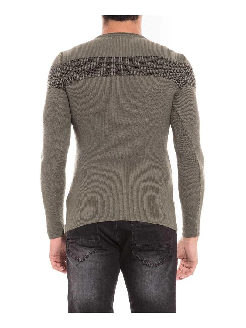Pull col rond LYONET Kaki