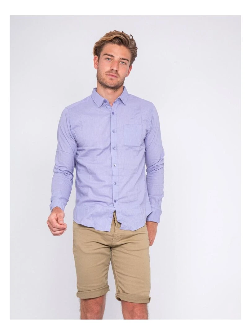 Chemise manches longues lin et coton DALICOT Violet