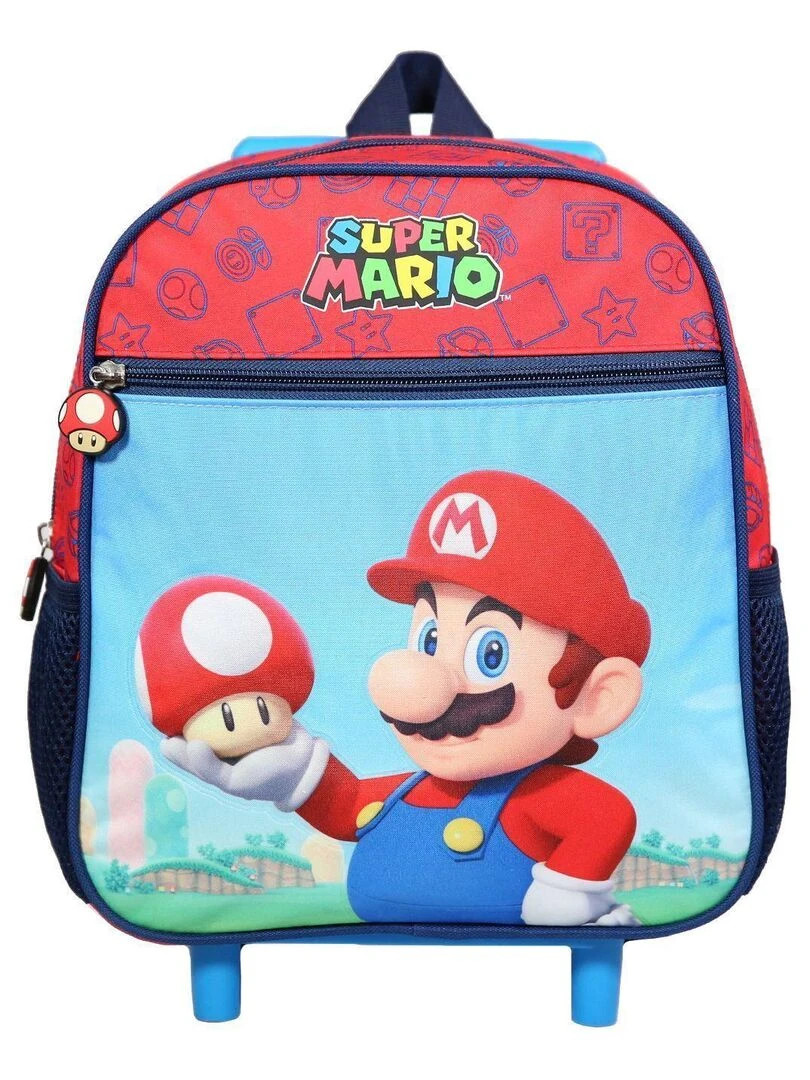 Sac à dos à roulettes 28 cm Super Mario Jeu Vidéo Rouge et Bleu Bagtrotter Multicolore