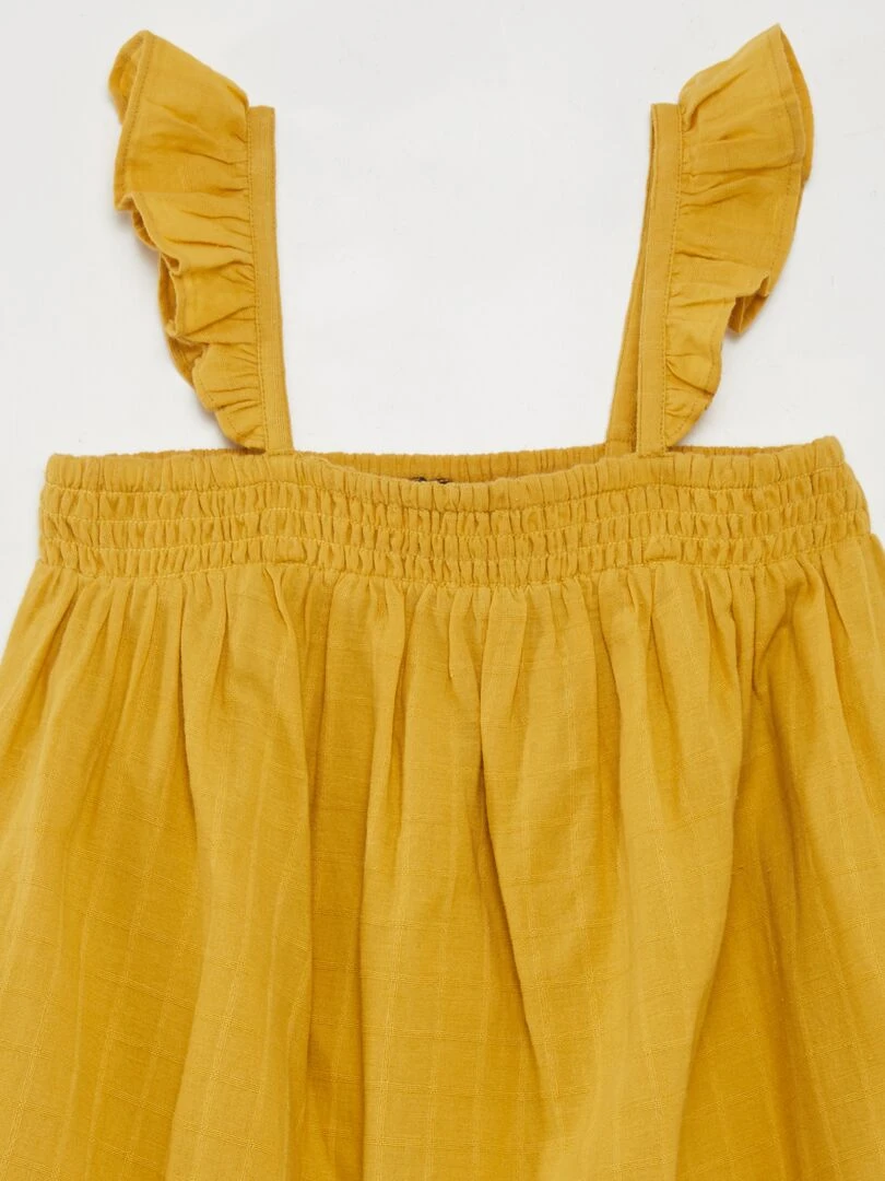 Robe avec bretelles volantées Jaune