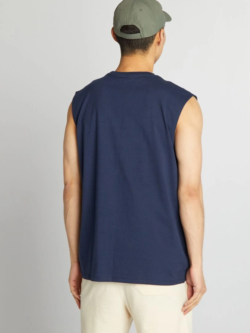 Débardeur en jersey uni   Bleu foncé