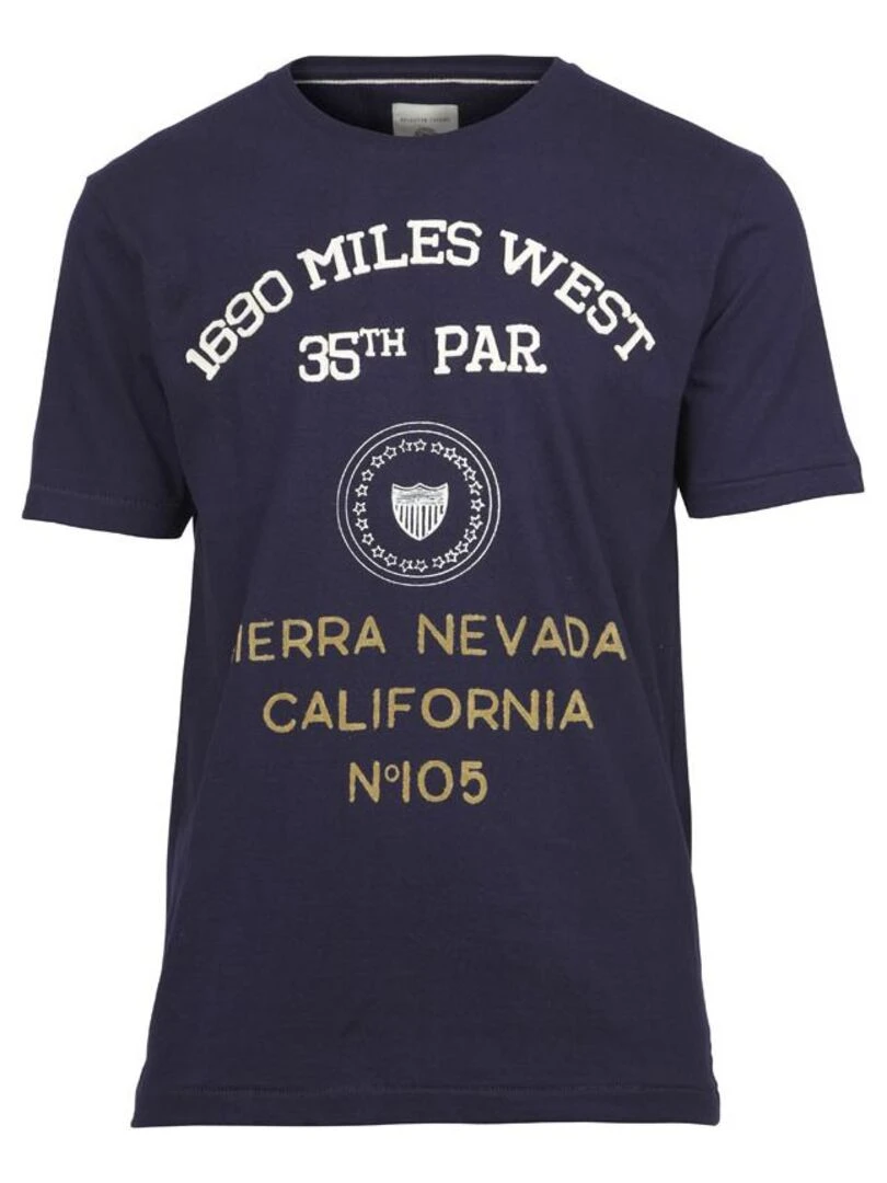 T shirt california Selected Bleu marine