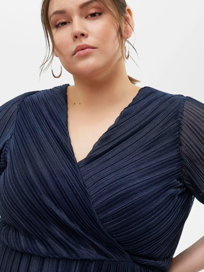 Robe courte plissée 'Vero Moda Curve'   Bleu