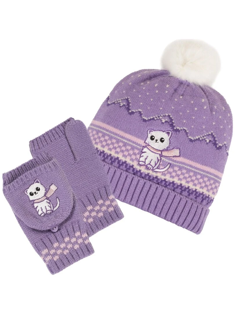 Mitaines moufles Enfant 6/8 ans Soft Touch Lavande Bleu lavande