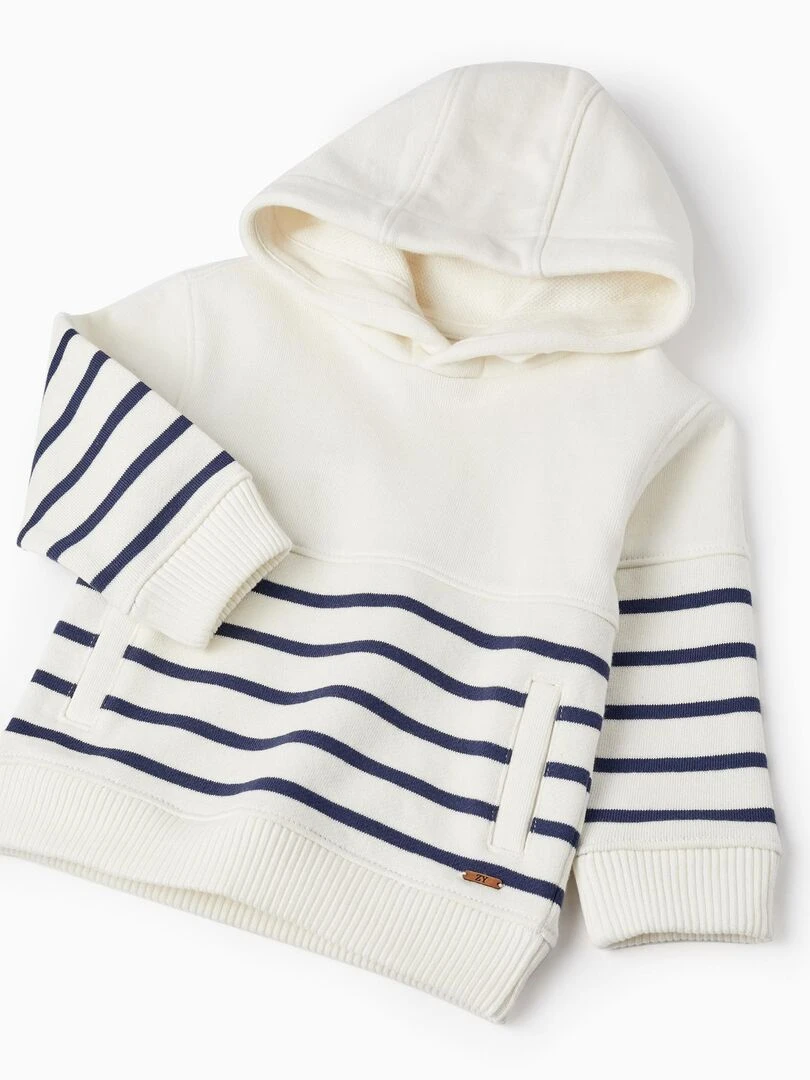 Sweat en coton avec capuche pour bébé garçon  SPRING BEGINS   Beige