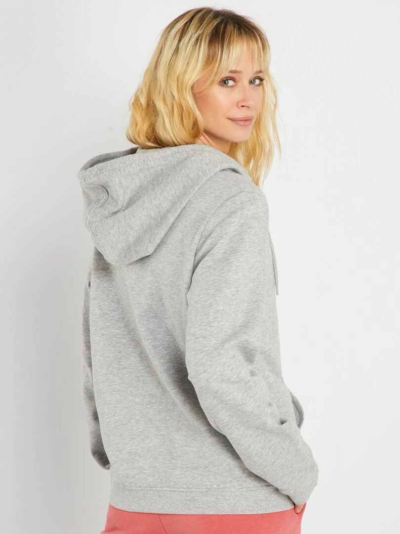 Sweat zippé à capuche   Gris clair