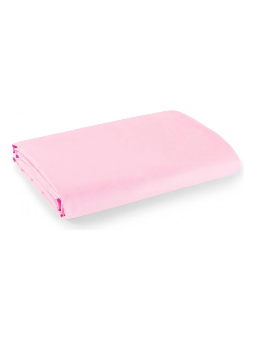 Drap plat 1 place et 2 places 100% coton/57 fils/cm² Rose