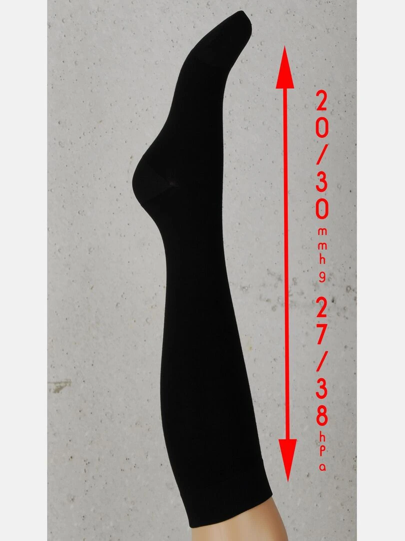Repomen Chaussettes Compression forte Business et Voyage Noir