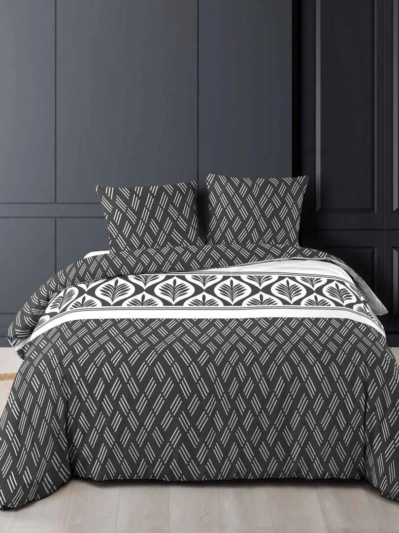 Housse de couette 260x240 + 2 taies Bonnie coton 52 fils Blanc