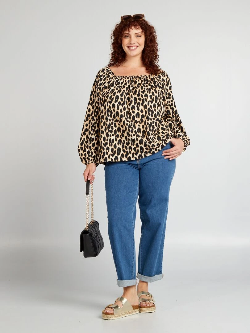 Blouse en maille crêpe Léopard